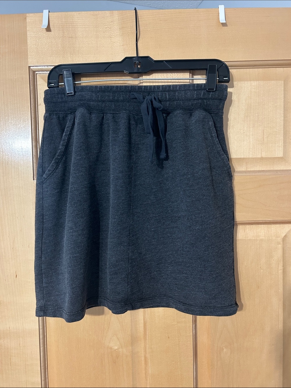 Thread & Supply Dark Charcoal Drawstring Mini Skirt